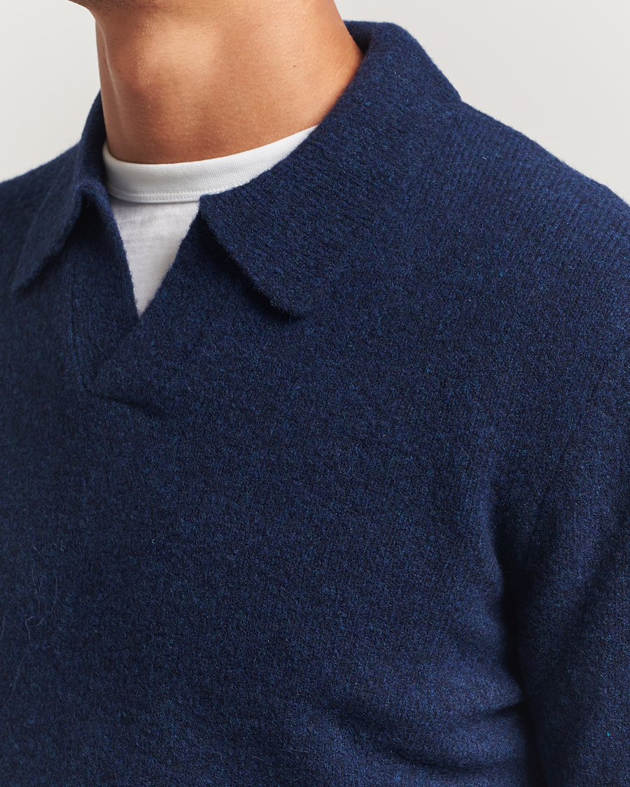 Herren | Pullover | NN07 | Hope Wool Knitted Polo Navy Blue