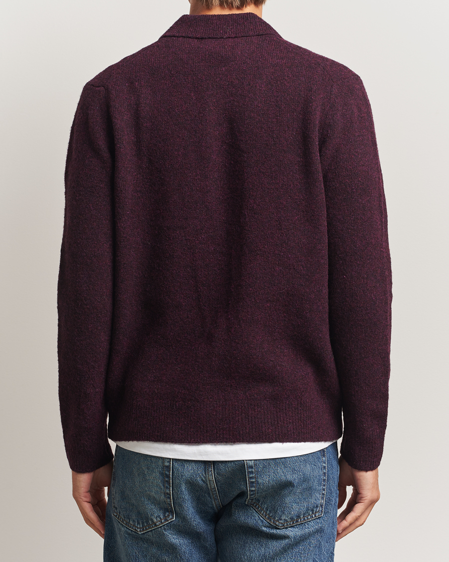 Herren | Pullover | NN07 | Hope Wool Knitted Polo Wine Red