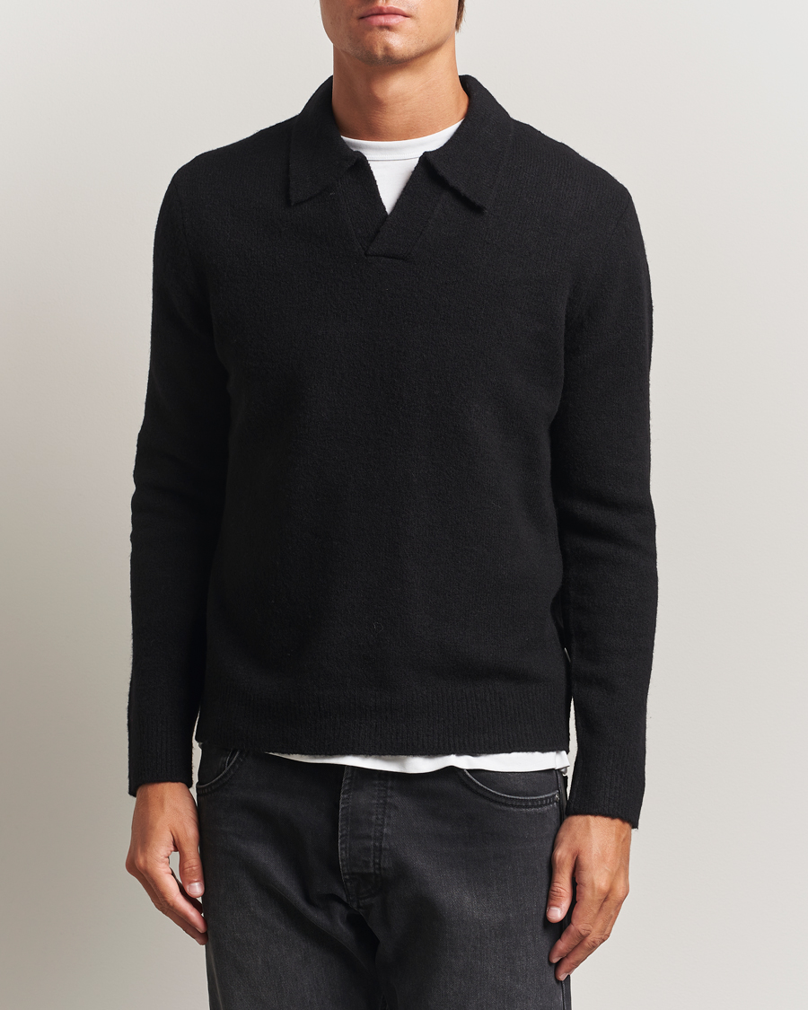 Herren | Pullover | NN07 | Hope Wool Knitted Polo Black