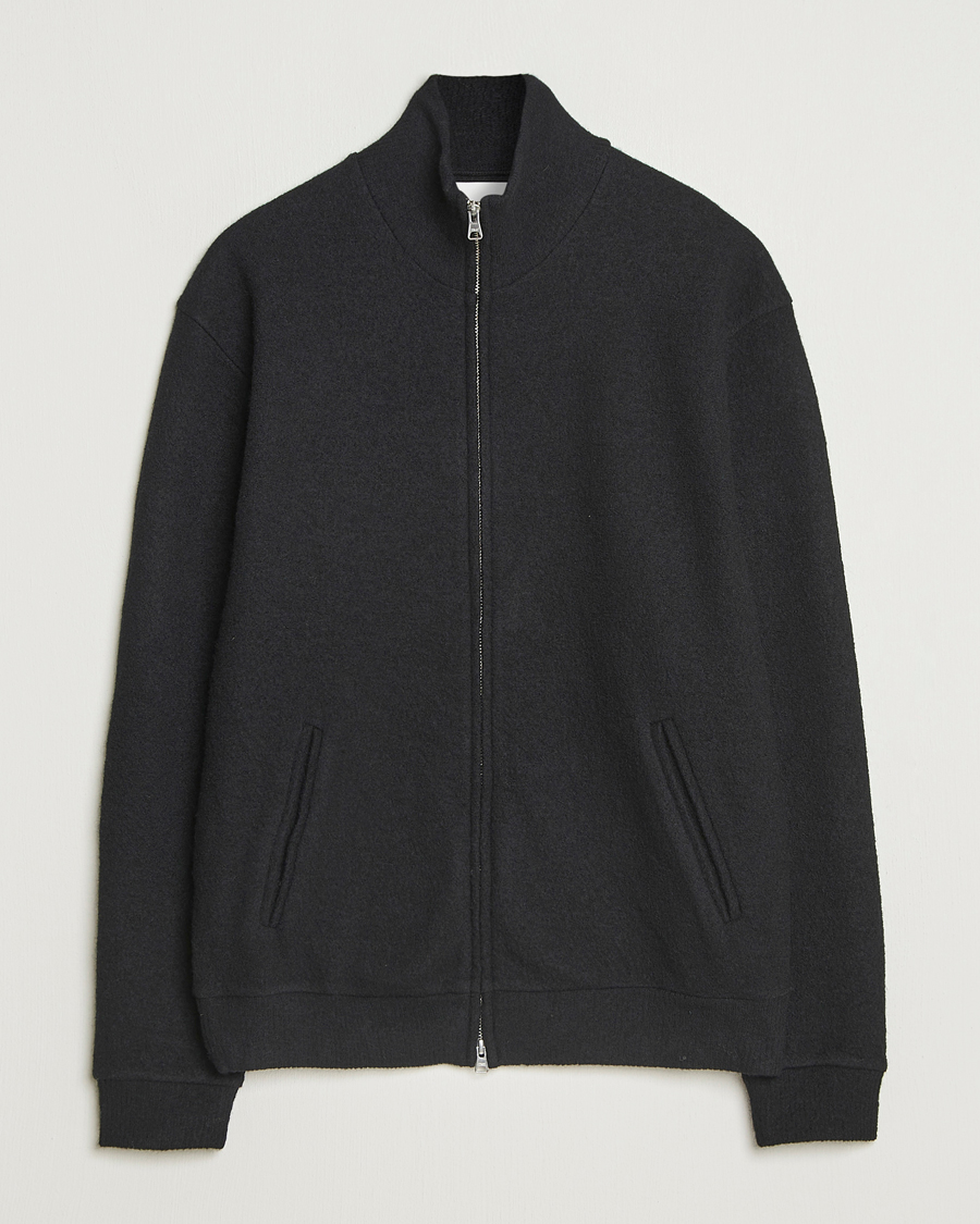Herren | Pullover | NN07 | Boiled Wool Full Zip Black