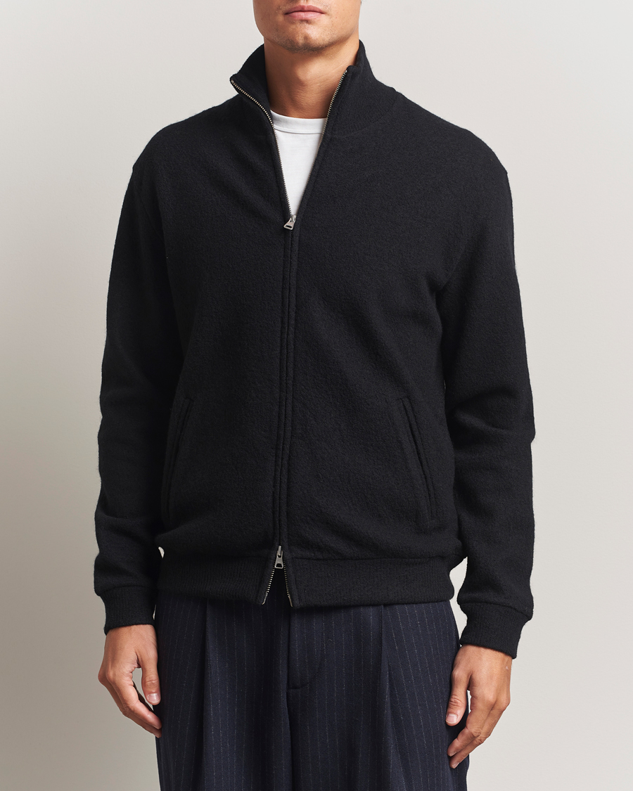Herren | Pullover | NN07 | Boiled Wool Full Zip Black