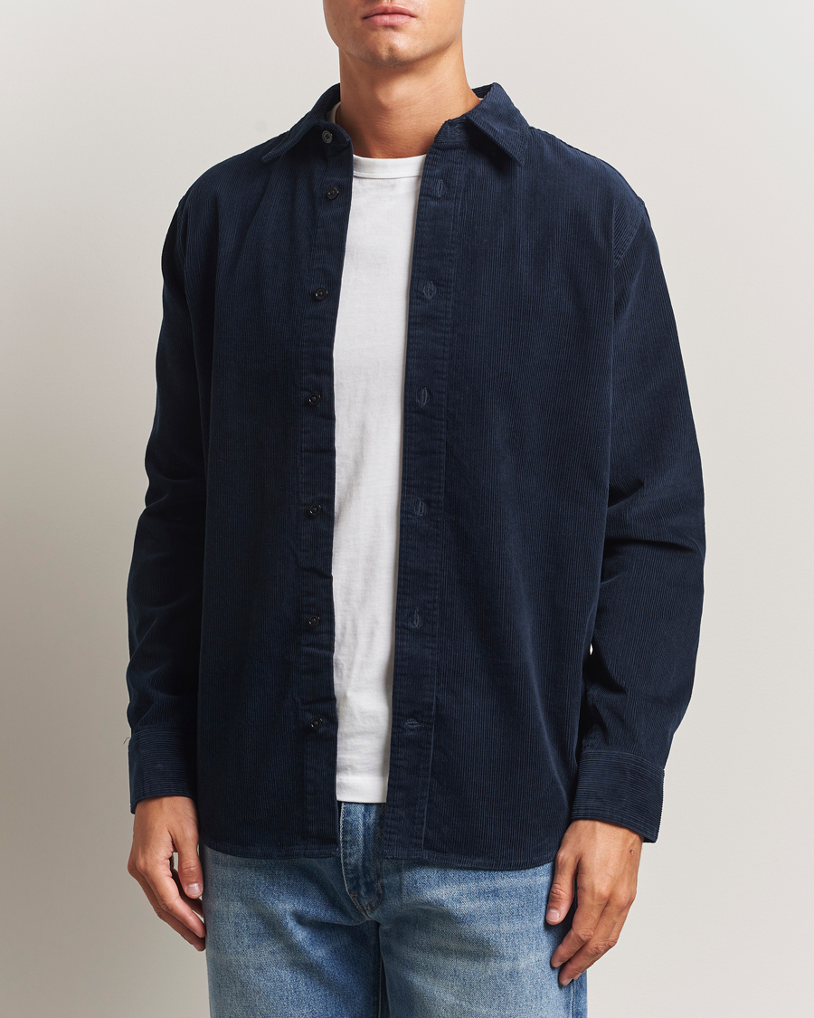 Herren | Hemden | NN07 | Colby Corduroy Overshirt Navy Blue