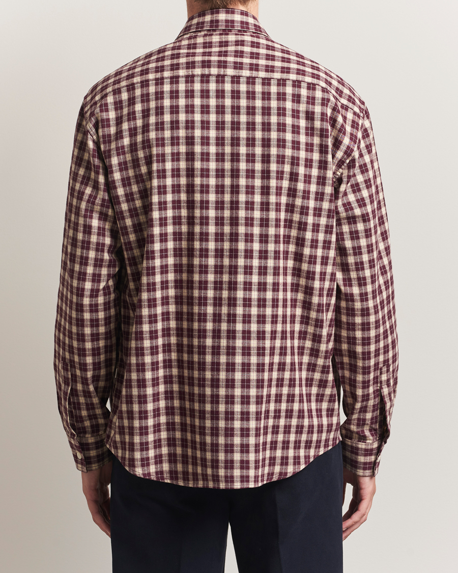 Herren | Hemden | NN07 | Deon Flannel Checked Shirt Wine Red