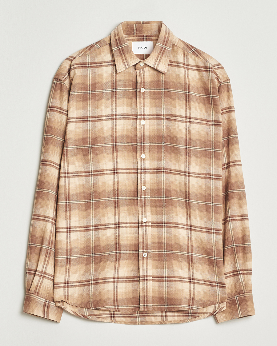Herren | Hemden | NN07 | Deon Flannel Checked Shirt Camel