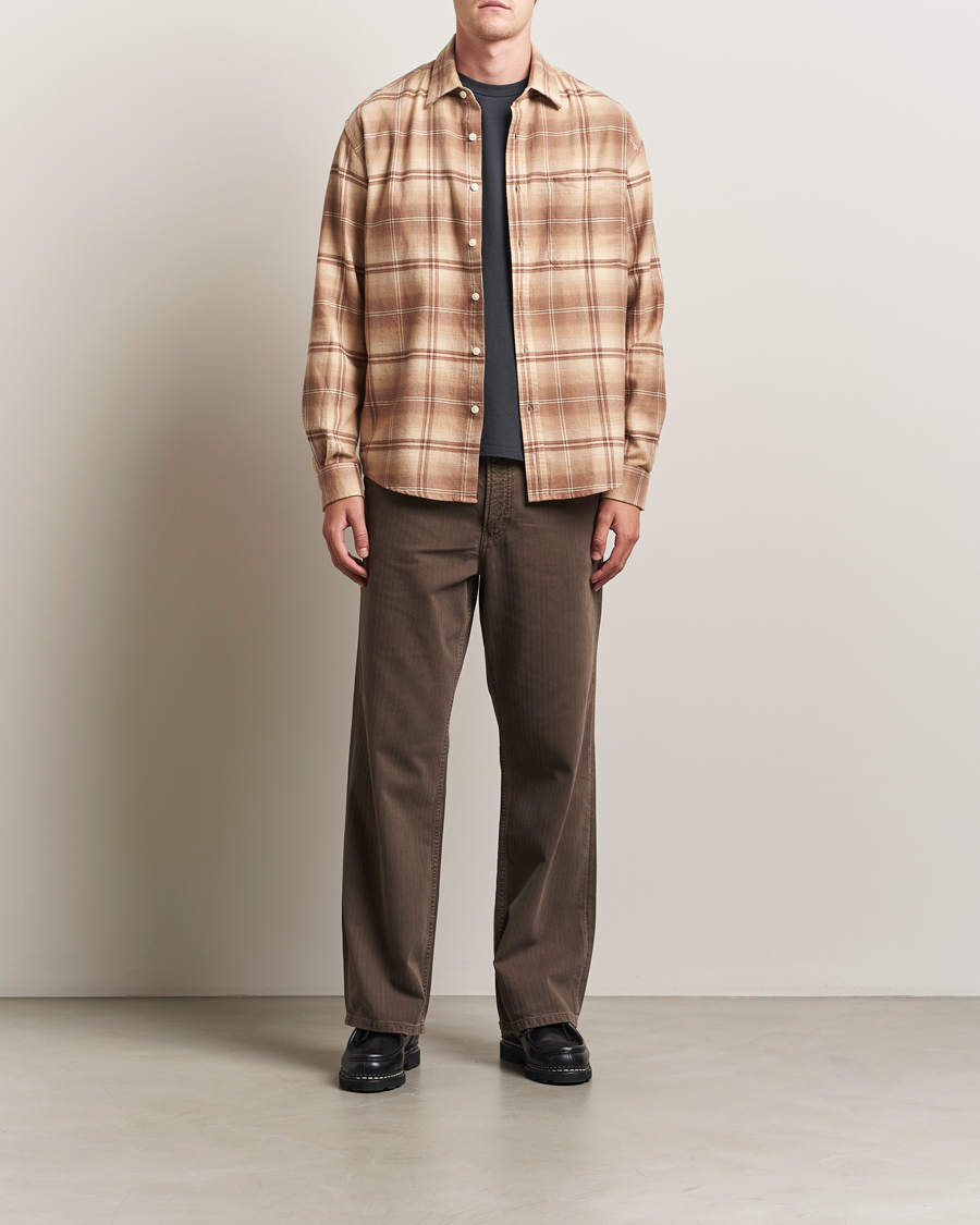 Herren | Hemden | NN07 | Deon Flannel Checked Shirt Camel