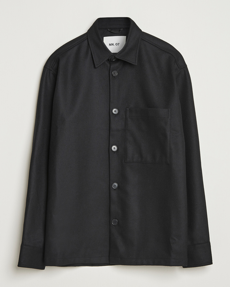 Herren | Hemden | NN07 | Freddy Wool Overshirt Black