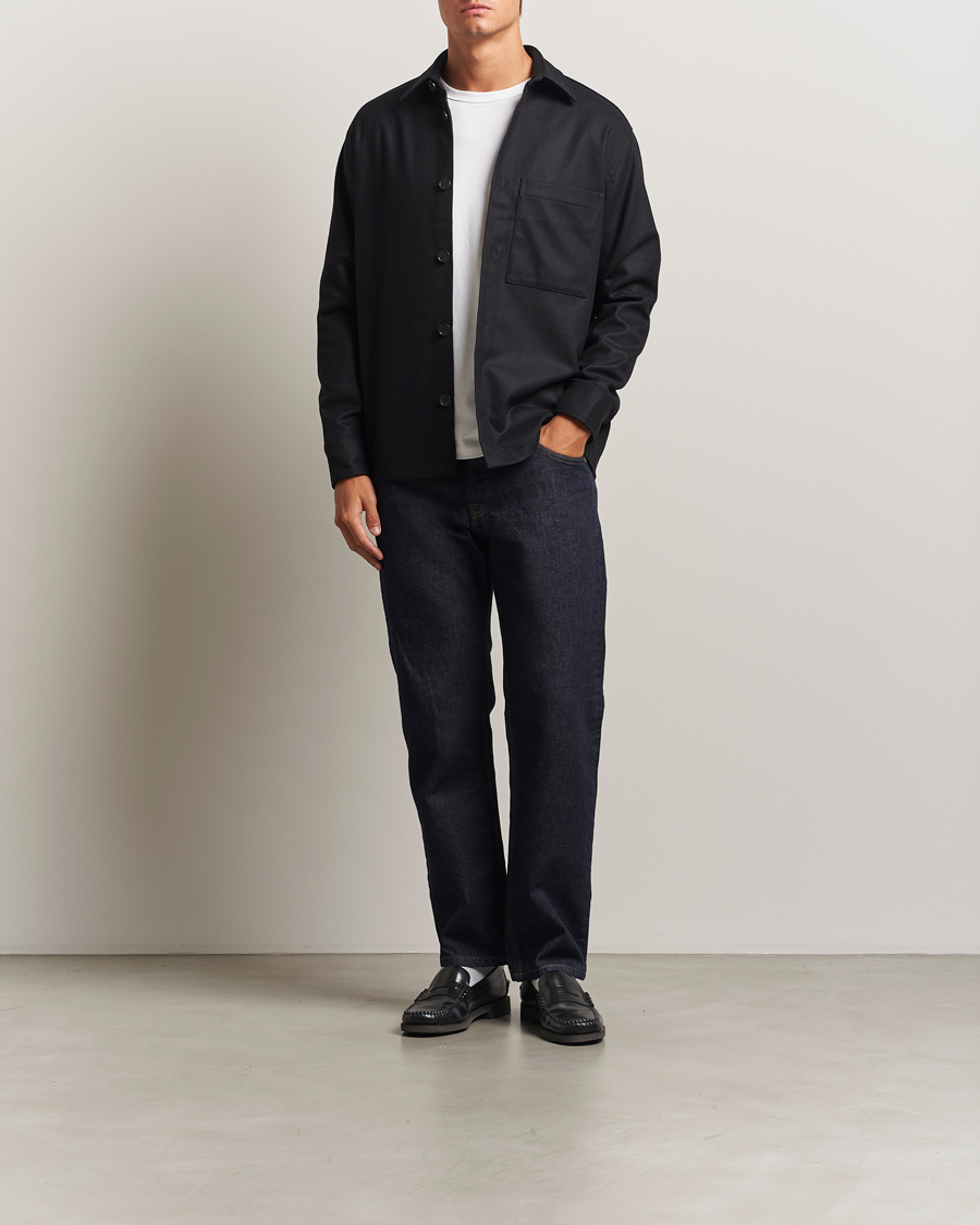 Herren | Hemden | NN07 | Freddy Wool Overshirt Black