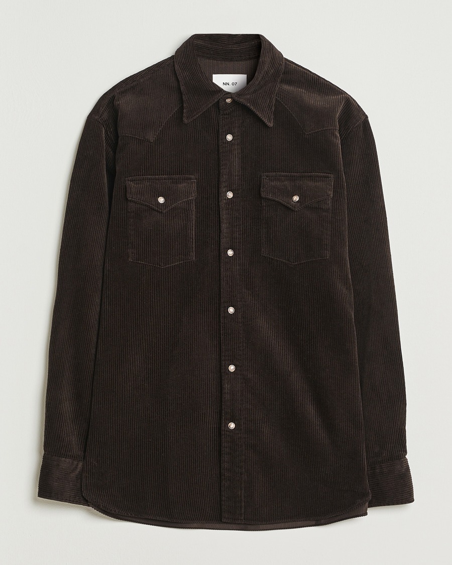 Herren | Hemden | NN07 | Ricky Corduroy Overshirt Demitasse Brown