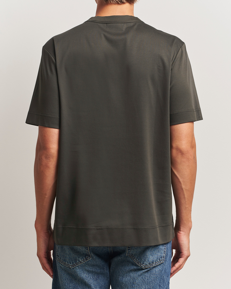 Herren | T-Shirts | NN07 | Pedro Mercerized Embroidered T-Shirt Dark Army