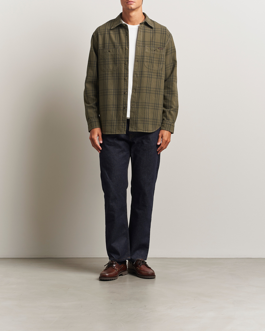 Herren | Hemden | Nudie Jeans | Julian Worker Checked Shirt Olive
