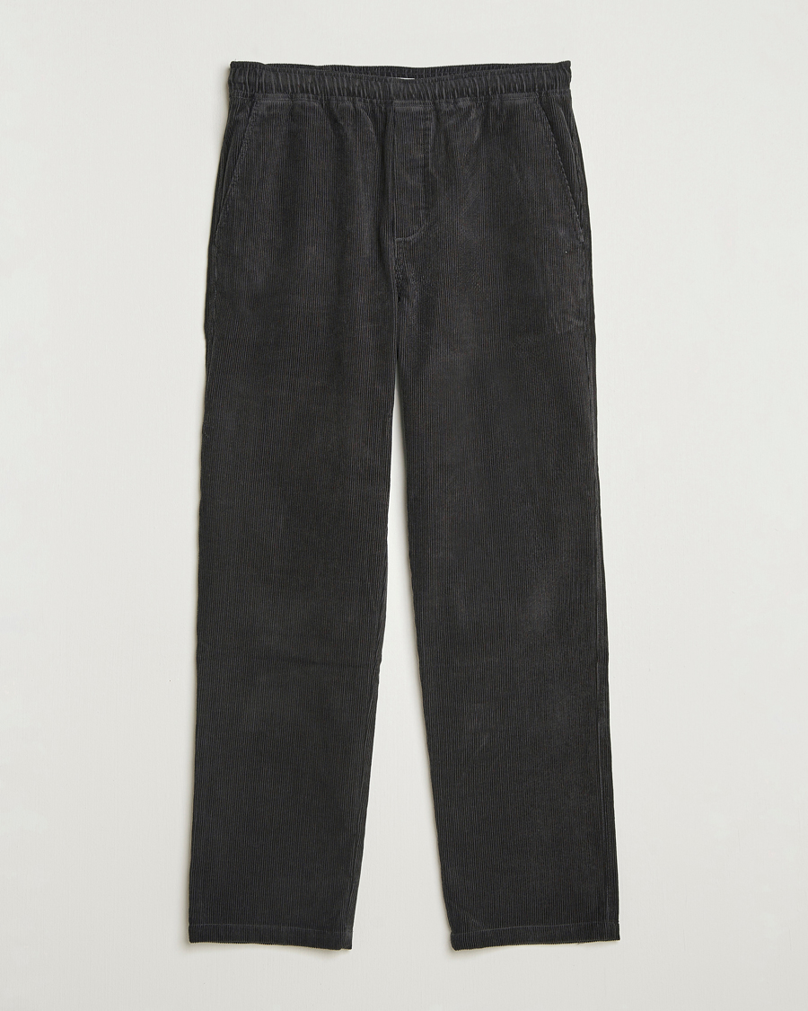 Herren | Hosen | Samsøe Samsøe | Jabari Corduroy Drawstring Trousers Black Oyster