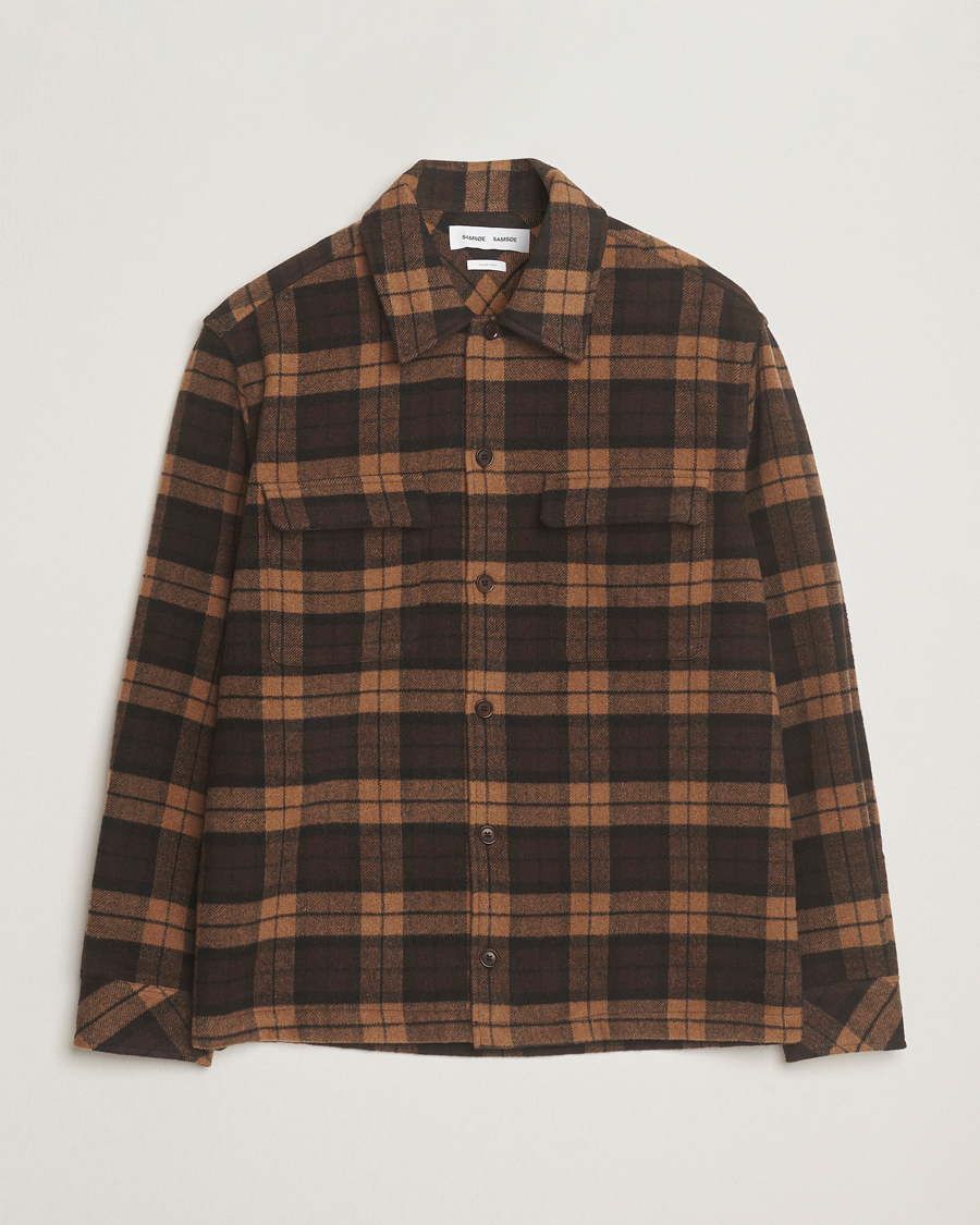 Herren | Hemden | Samsøe Samsøe | Castor Checked Overshirt Turkish Coffee