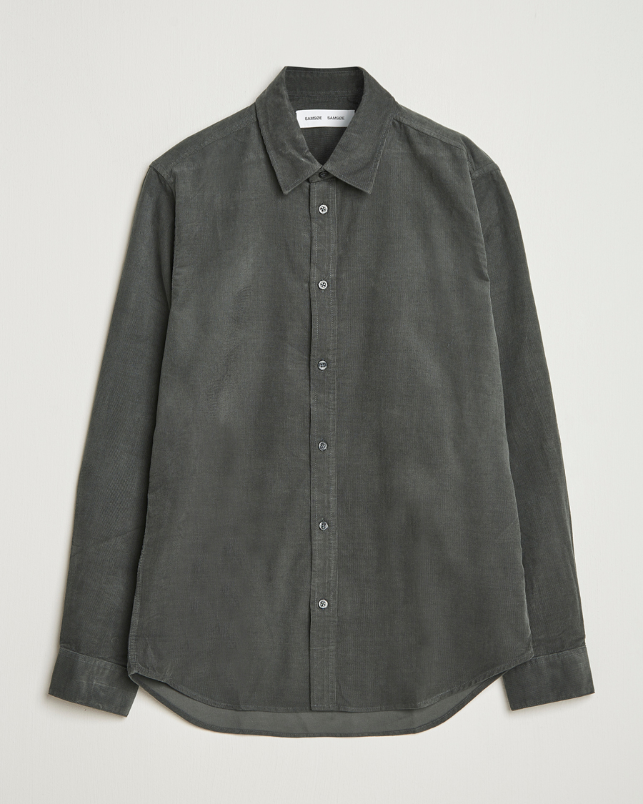 Herren | Hemden | Samsøe Samsøe | Liam Baby Cord Shirt Black Oyster