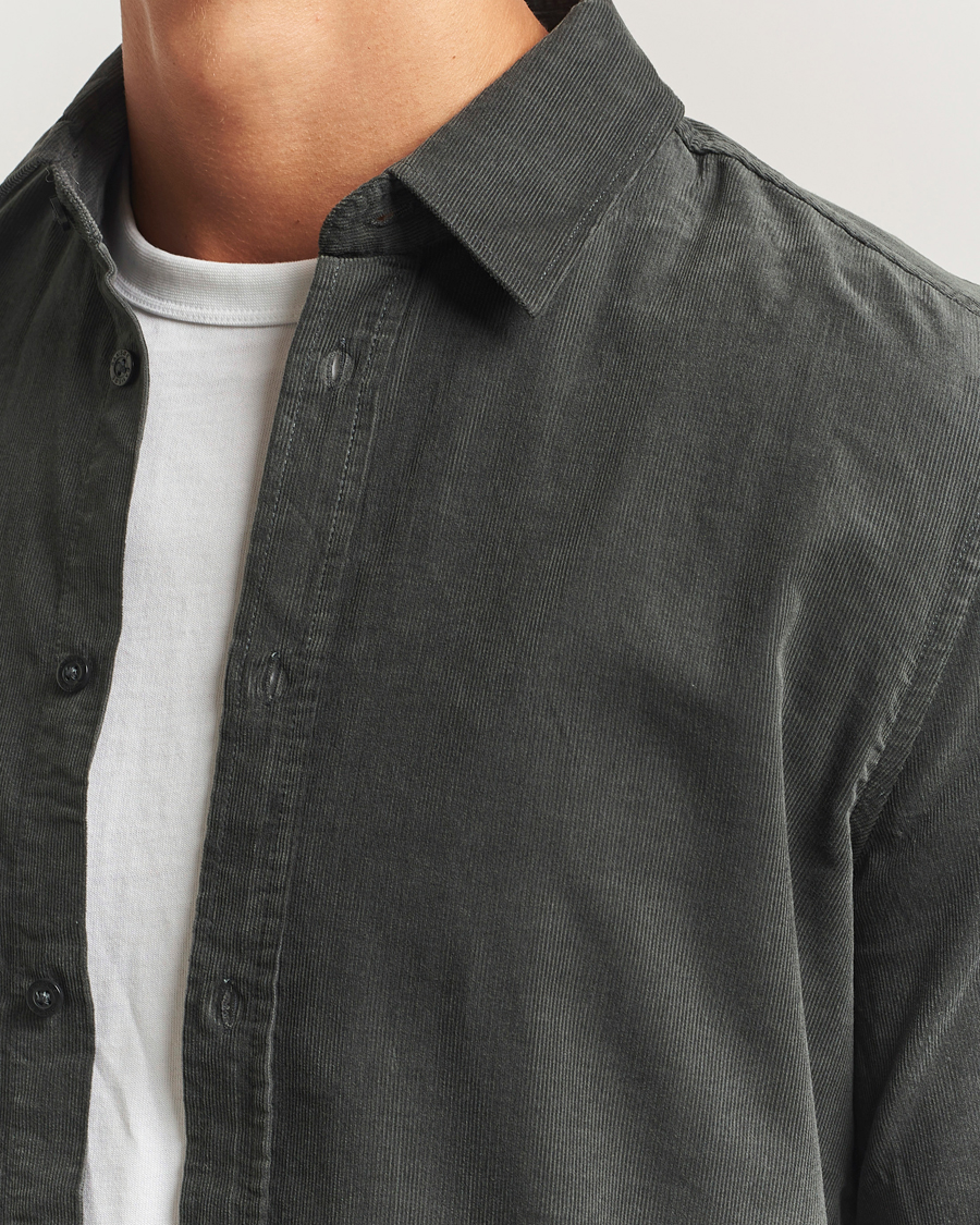 Herren | Hemden | Samsøe Samsøe | Liam Baby Cord Shirt Black Oyster