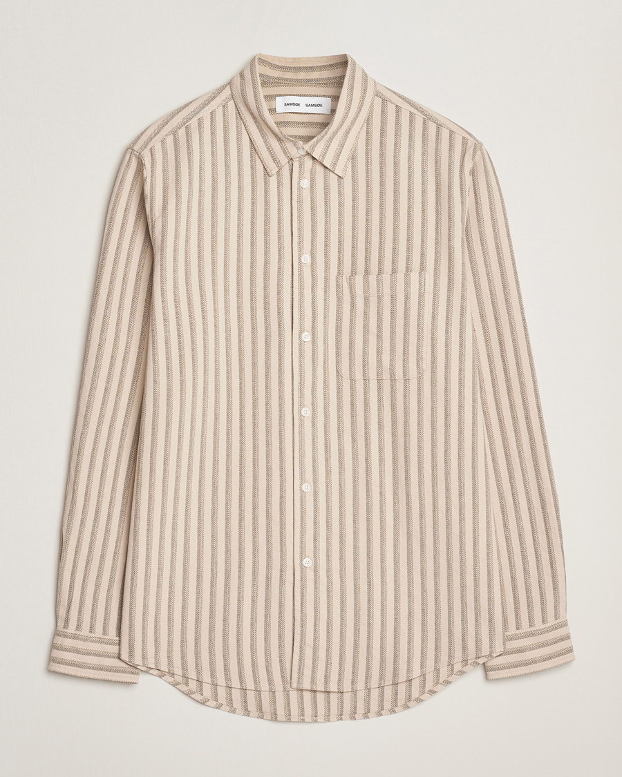 Herren | Hemden | Samsøe Samsøe | Liam Striped Shirt Canteen Green
