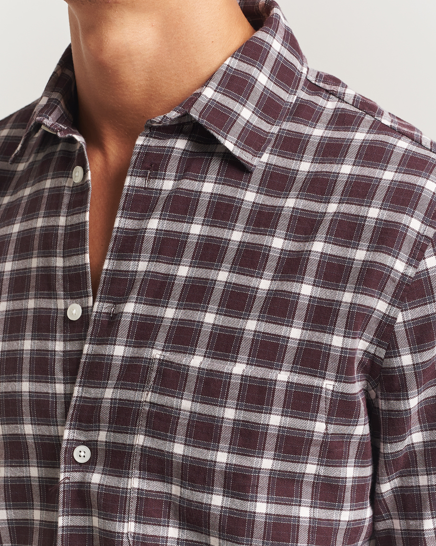 Herren | Hemden | Samsøe Samsøe | Liam Brushed Cotton Checked Shirt Raisin