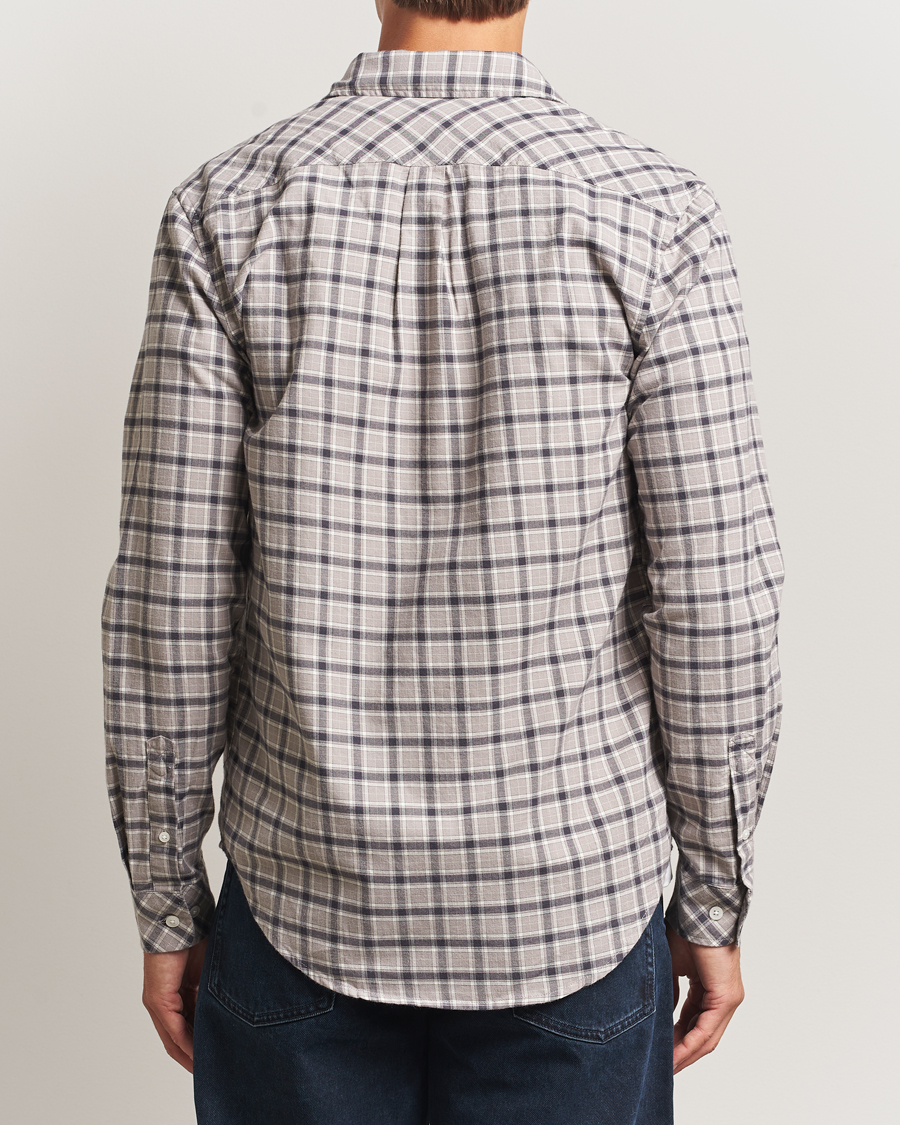 Herren | Hemden | Samsøe Samsøe | Liam Brushed Cotton Checked Shirt Elephant Skin