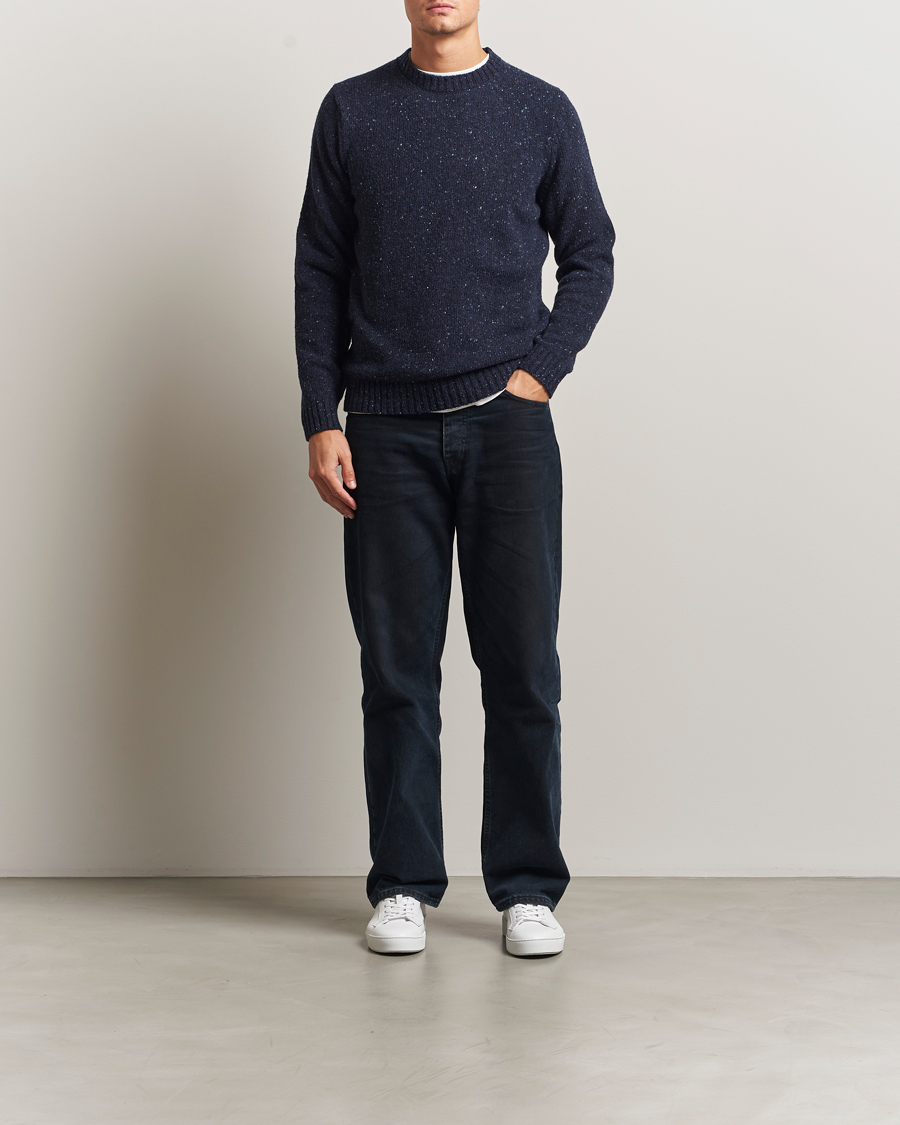 Herren | Pullover | Samsøe Samsøe | Nataniel Donegal Knitted Crew Neck Salute Navy