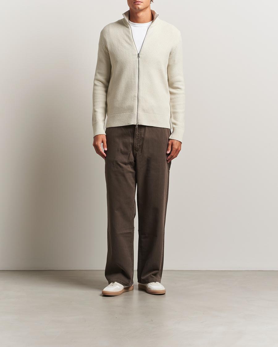 Herren | Pullover | Samsøe Samsøe | Dem Structured Knitted Full Zip Silver Birch