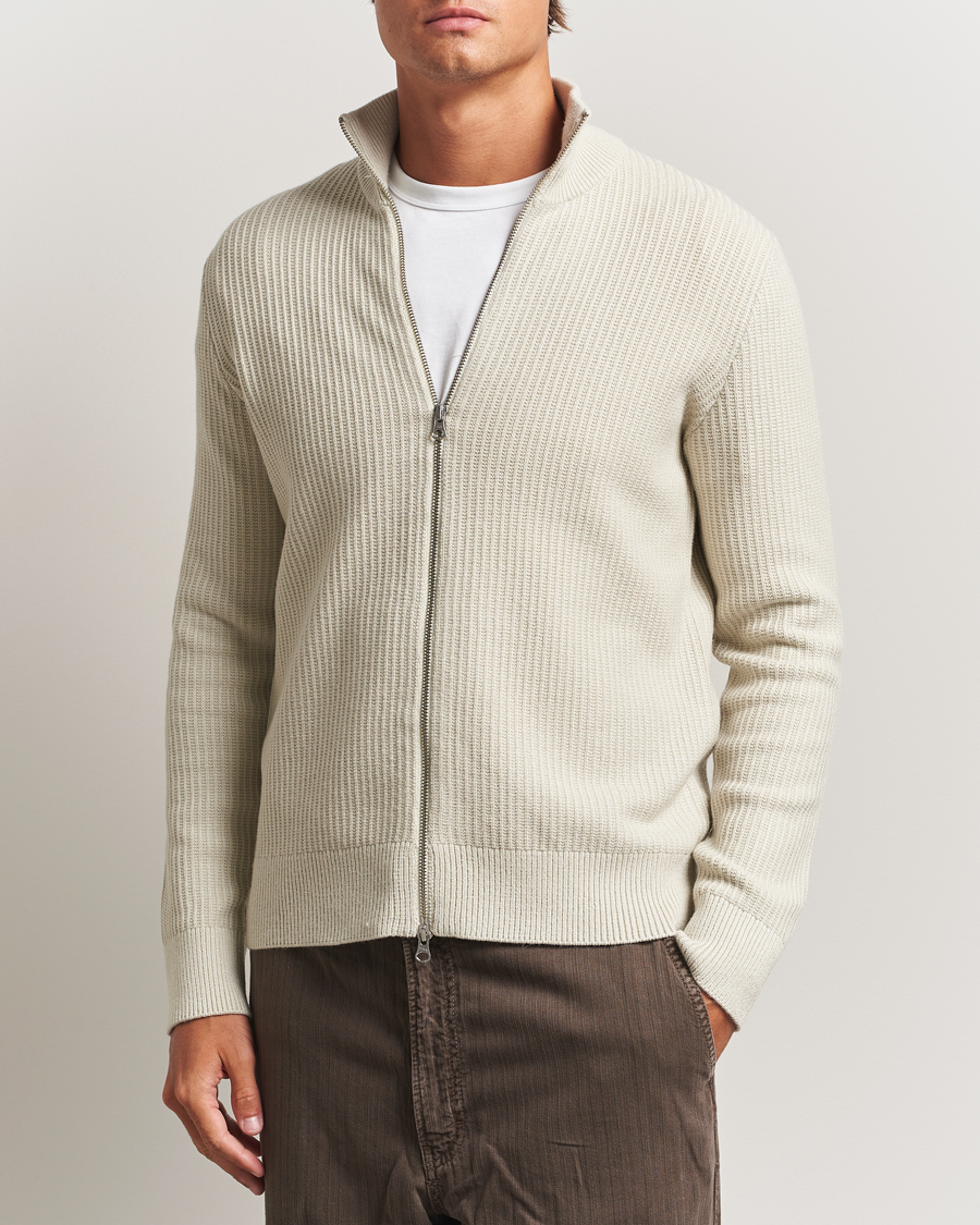 Herren | Pullover | Samsøe Samsøe | Dem Structured Knitted Full Zip Silver Birch