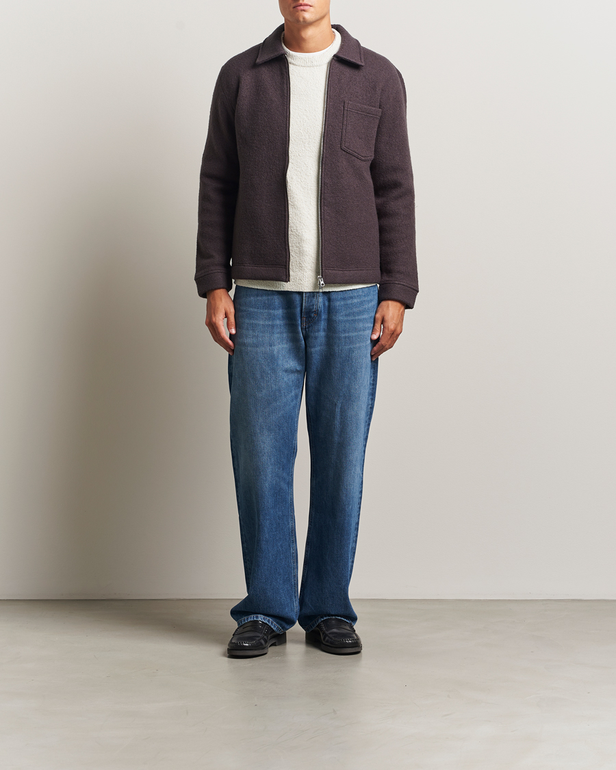 Herren | Pullover | Samsøe Samsøe | Hannes Boiled Wool Full Zip Turkish Coffee