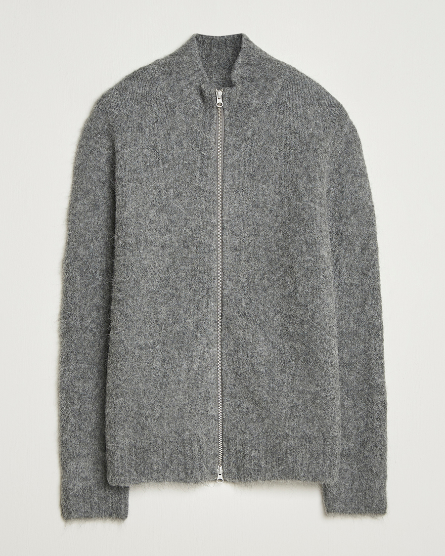 Herren | Pullover | Samsøe Samsøe | Jean Alpaca Knitted Full Zip Iron Gate