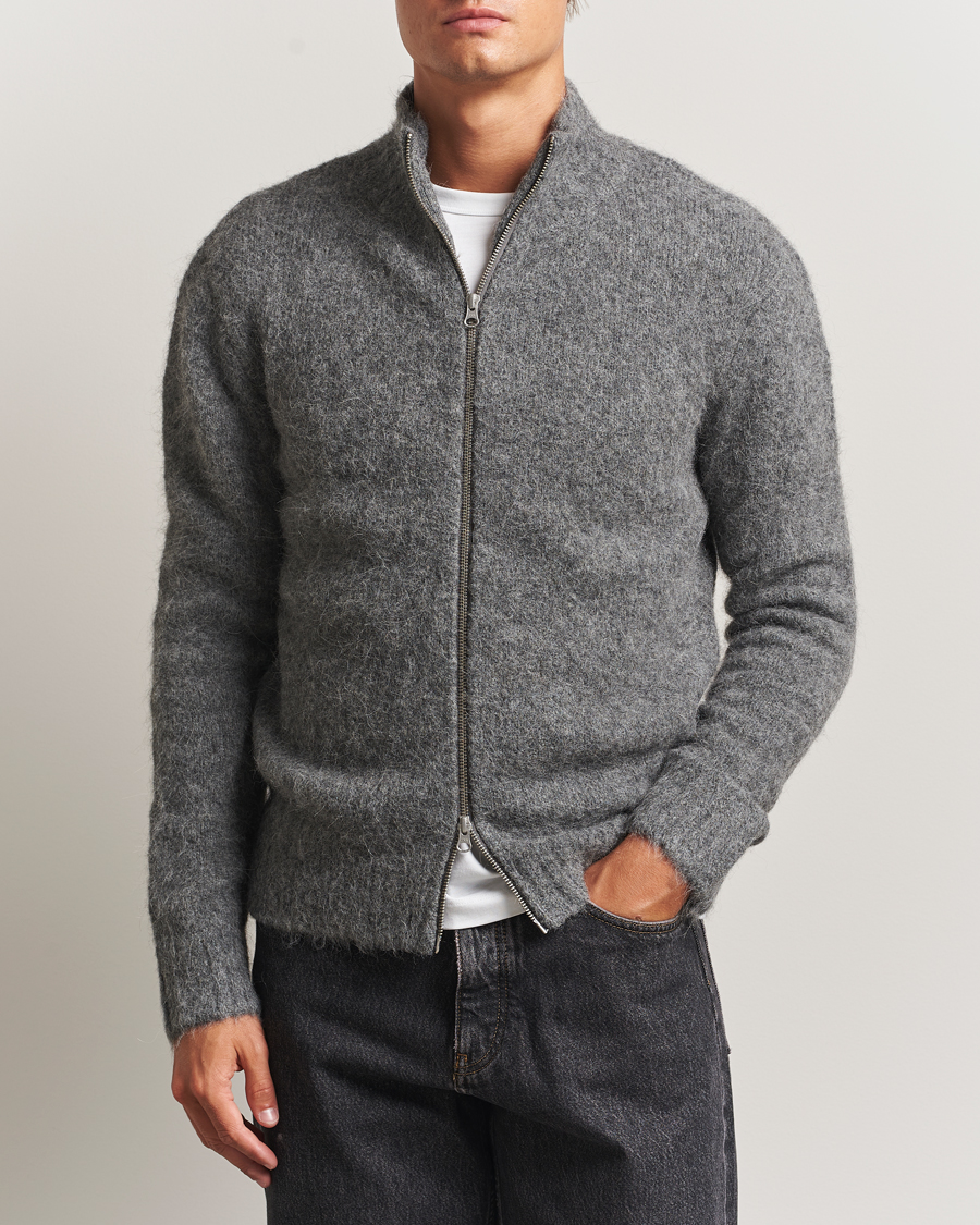 Herren | Pullover | Samsøe Samsøe | Jean Alpaca Knitted Full Zip Iron Gate