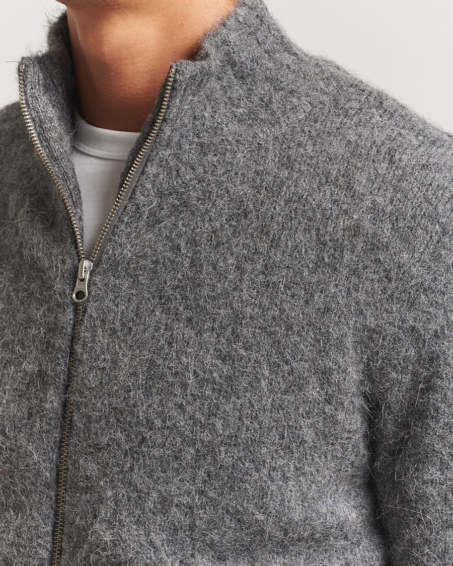 Herren | Pullover | Samsøe Samsøe | Jean Alpaca Knitted Full Zip Iron Gate