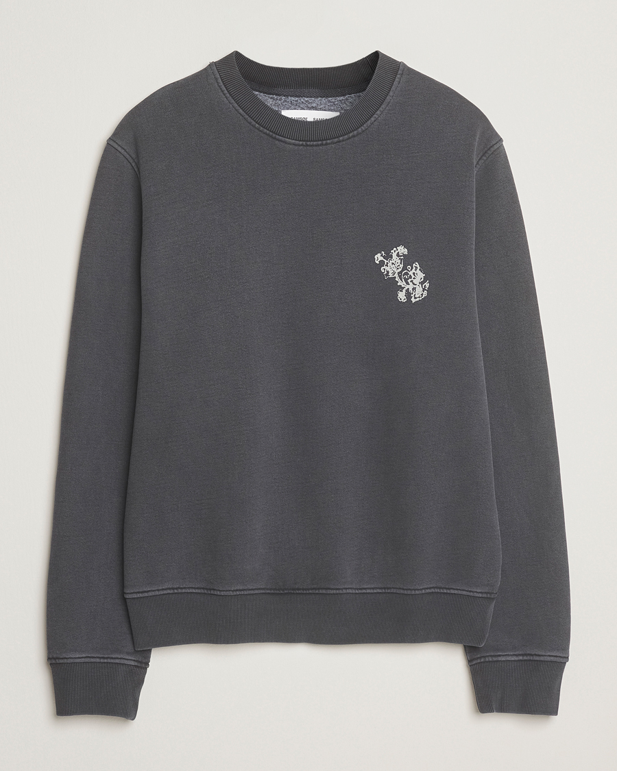 Herren | Pullover | Samsøe Samsøe | Phil Printed Crew Neck Sweatshirt Washed Black