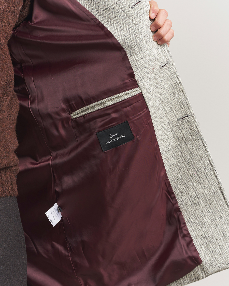 Herren | Jacken | Walker Slater | Watson Harris Tweed Herringbone Coat Light Grey