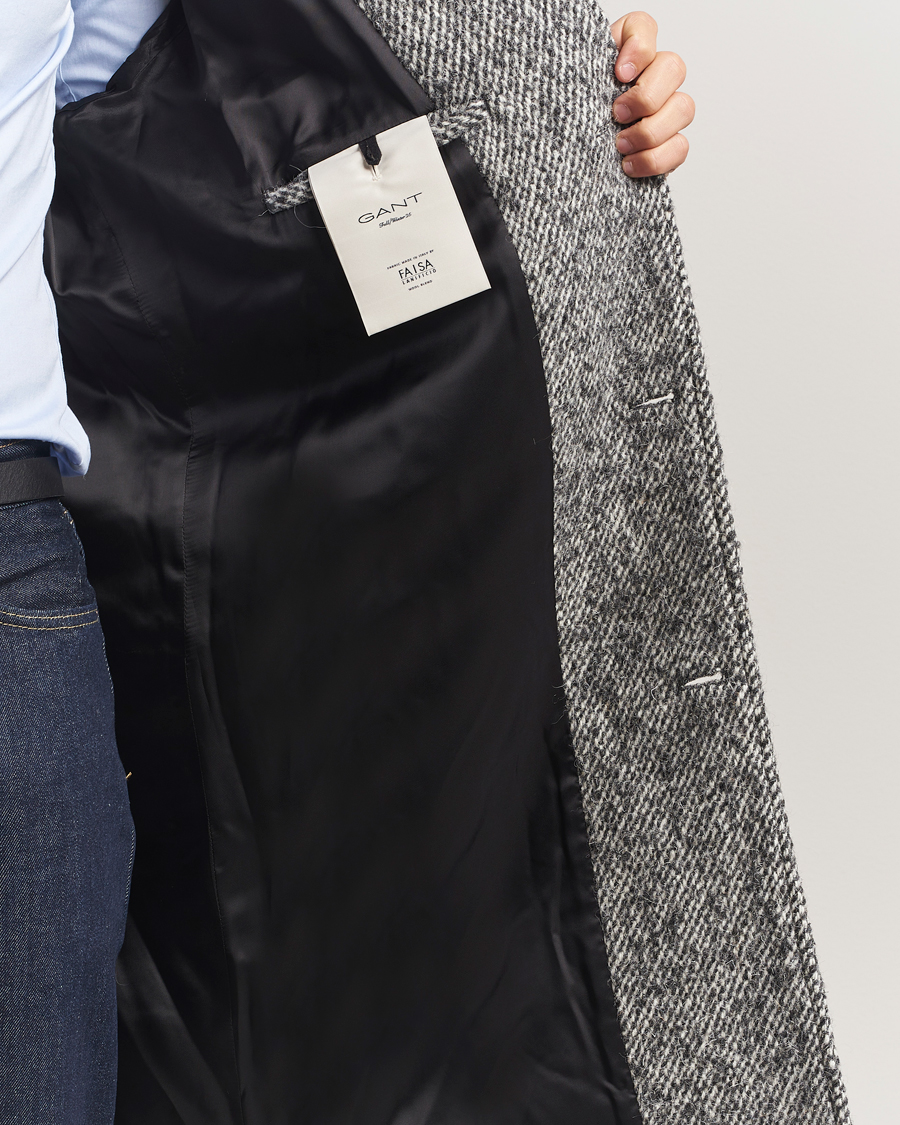 Herren | Jacken | GANT 240 Mulberry Street | Tweed Wool Coat Black