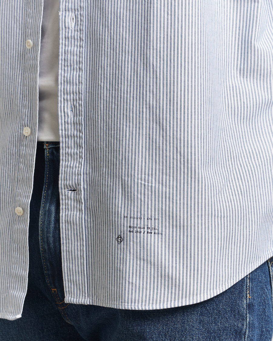 Herren | Hemden | GANT 240 Mulberry Street | Relaxed Fit US Striped Oxford Shirt Blue Water