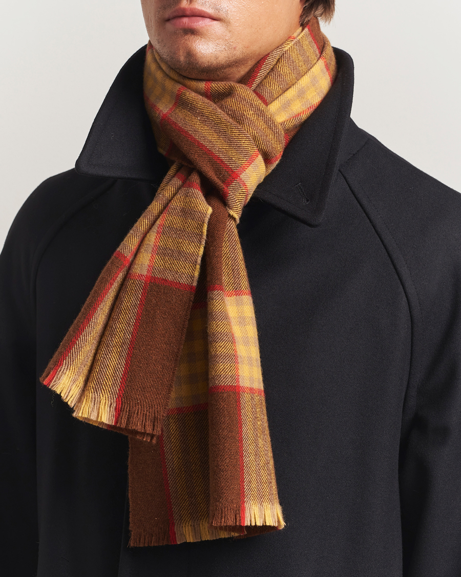 Herren | GANT 240 Mulberry Street Wool Checked Scarf Mahogany Brown | GANT 240 Mulberry Street | Wool Checked Scarf Mahogany Brown