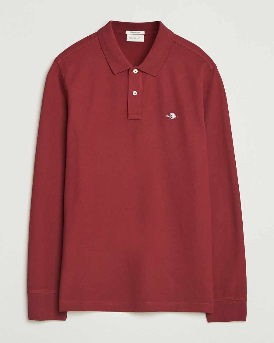Herren | Poloshirts | GANT | Regular Shield Long Sleeve Polo Plumped Red