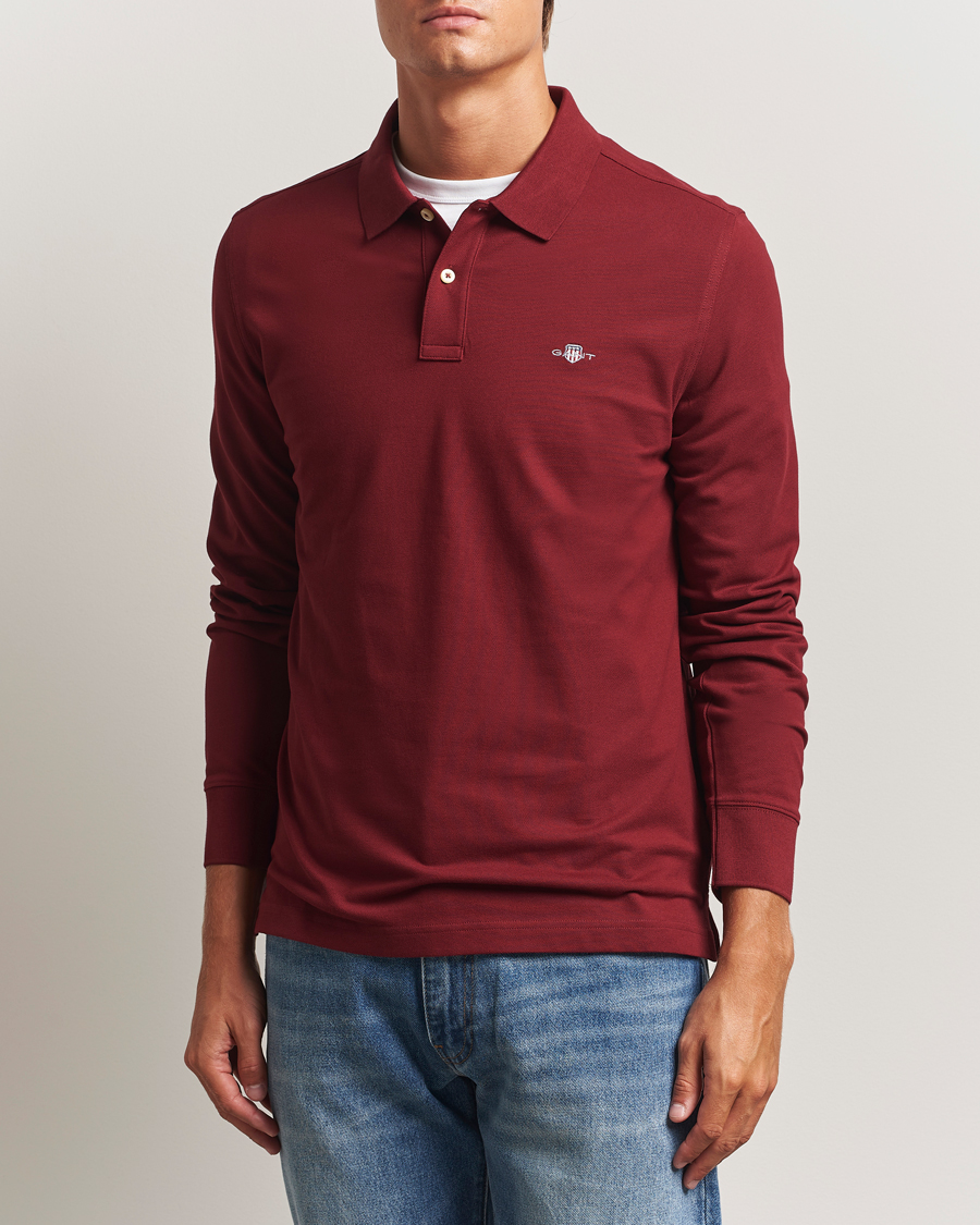 Herren | Poloshirts | GANT | Regular Shield Long Sleeve Polo Plumped Red