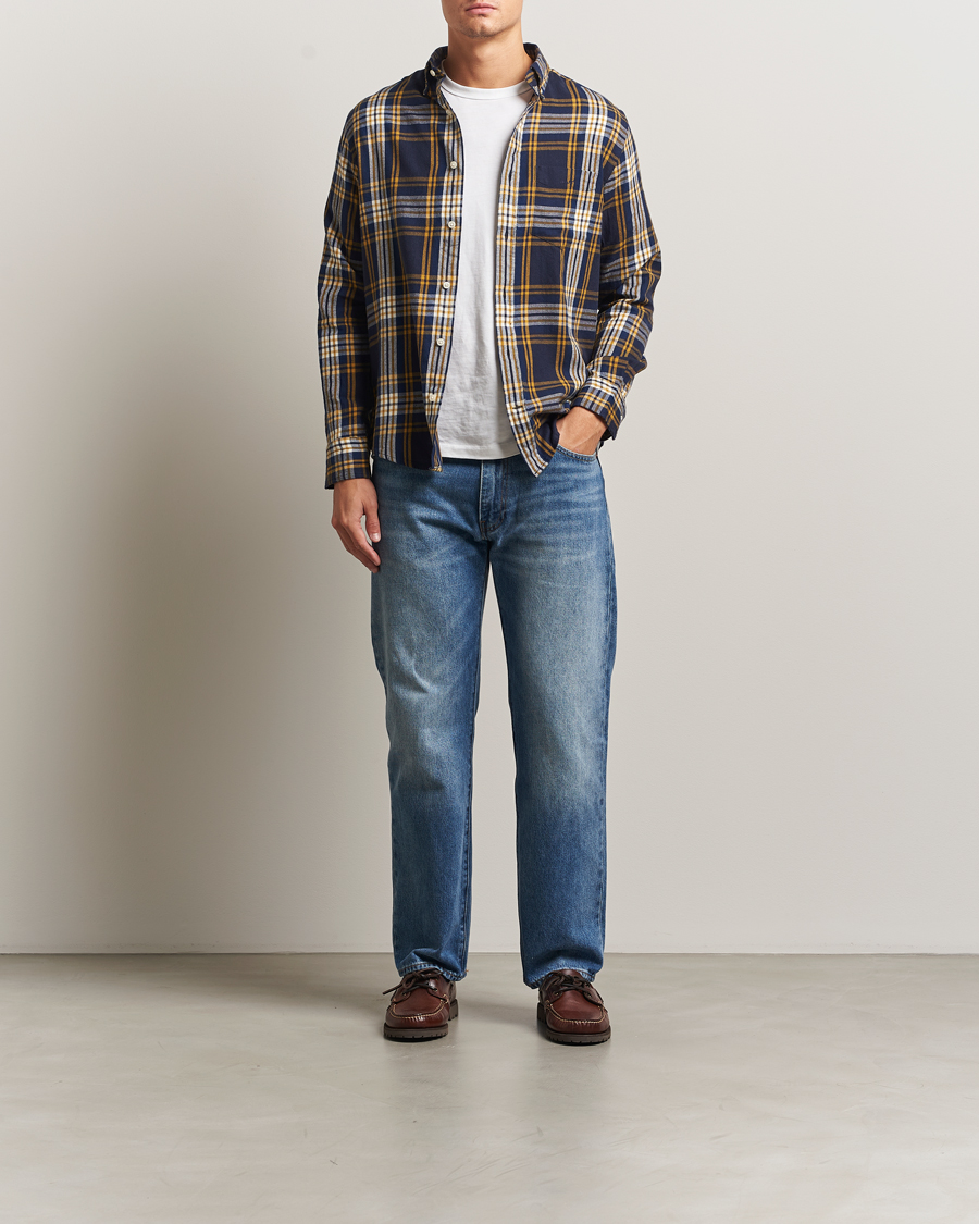 Herren | Hemden | GANT | Regular Fit Checked Flannel Shirt Evening Blue