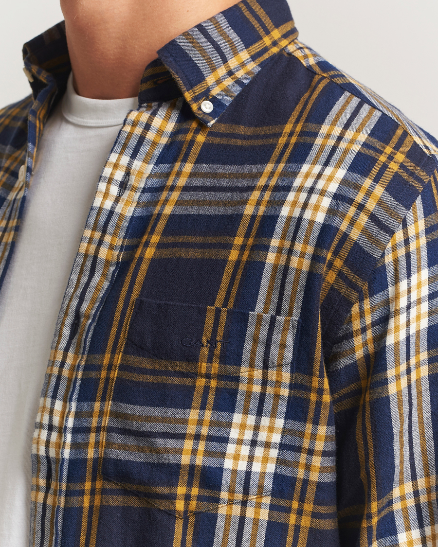 Herren | Hemden | GANT | Regular Fit Checked Flannel Shirt Evening Blue