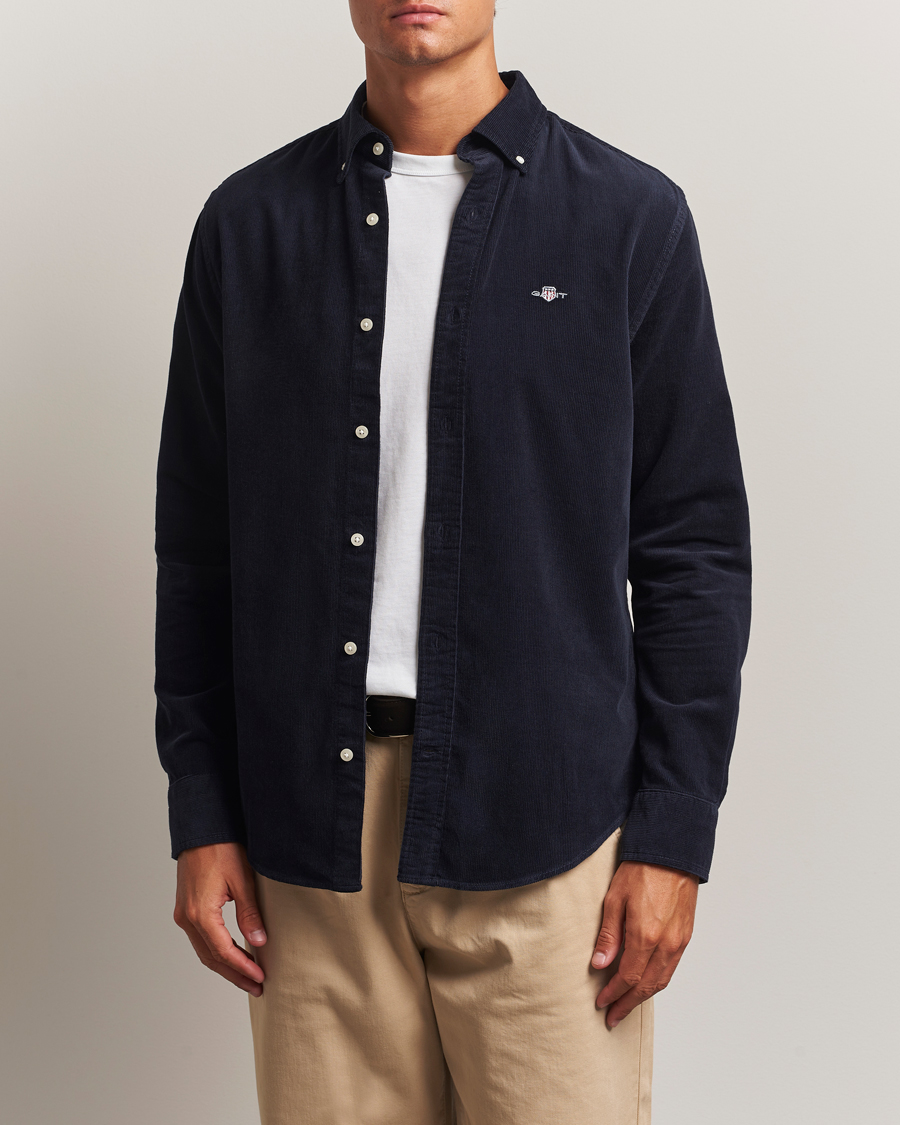 Herren | Hemden | Gant | Regular Fit Corduroy Shirt Evening Blue