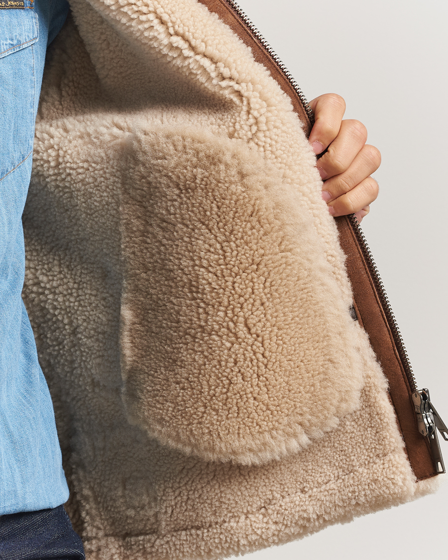 Herren | Jacken | Gant | Suede Shearling Jacket Mahogany Brown