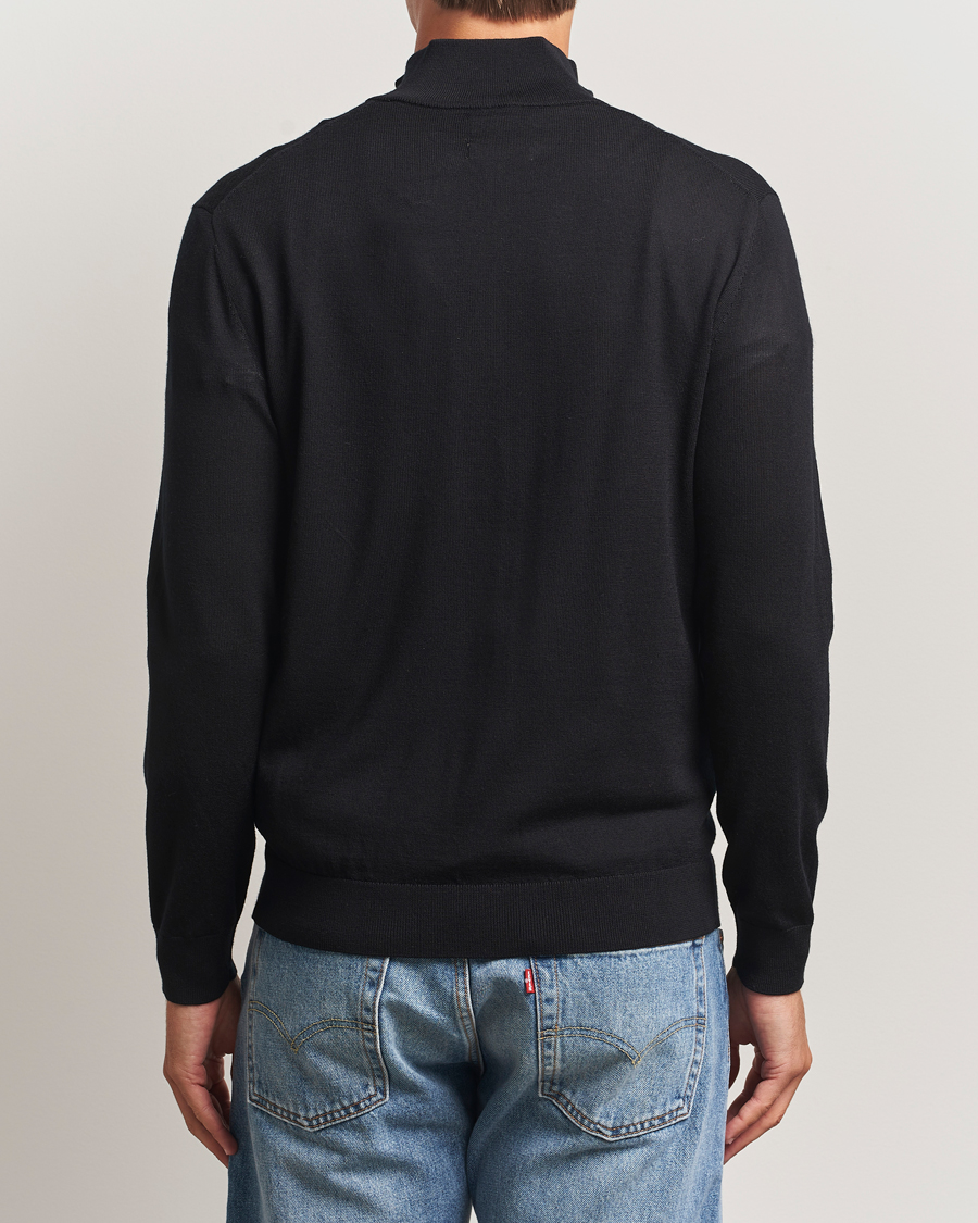 Herren | Pullover | GANT | Extrafine Merino Wool Half Zip Black
