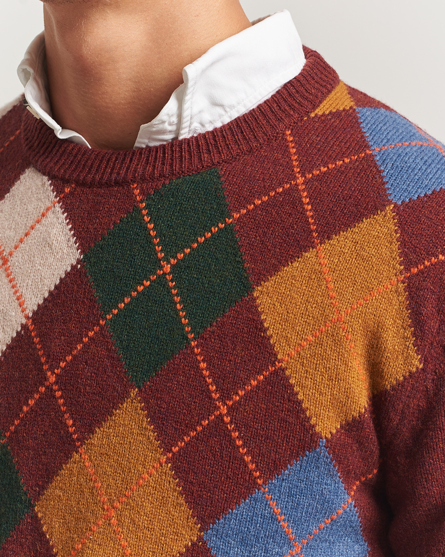 Herren | Pullover | Gant | Lambswool Argyle Knitted Crew Neck Winter Wine