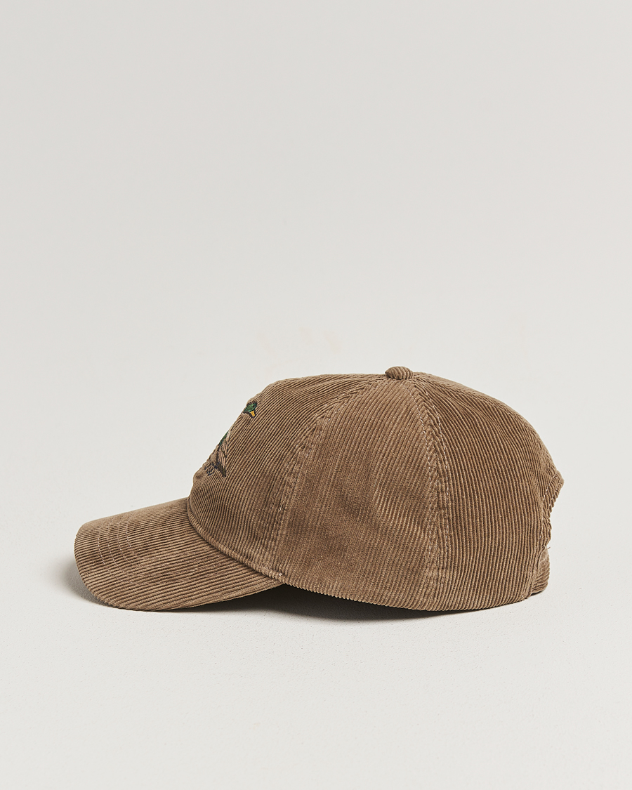 Herren | GANT Graphic Embroidered Washed Cord Cap Taupe Beige | GANT | Graphic Embroidered Washed Cord Cap Taupe Beige