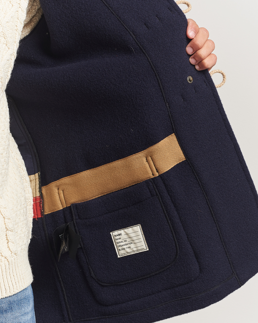 Herren | Jacken | Gloverall | Mid Length Monty Union Jack Duffle Coat Navy