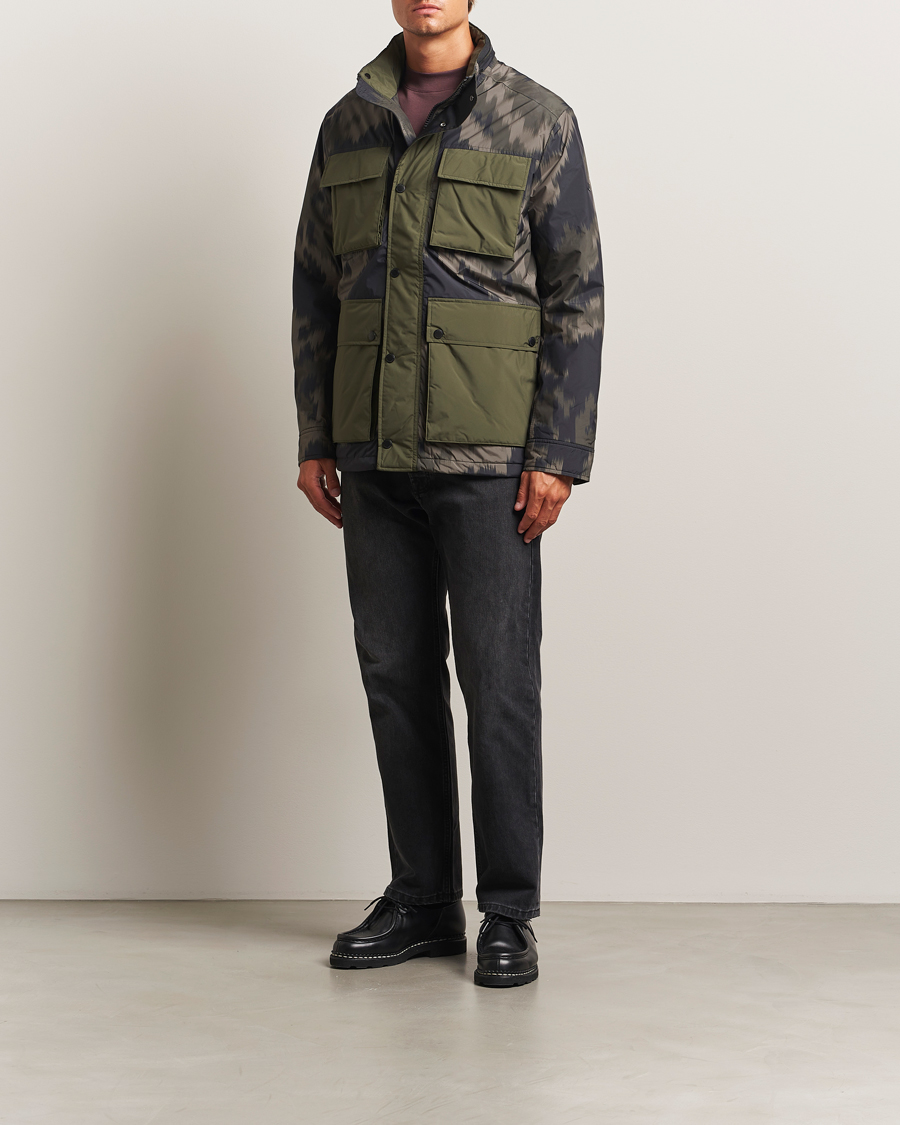 Herren | Jacken | J.Lindeberg | Aiden 2L Padded Printed Field Jacket Wrap Forest
