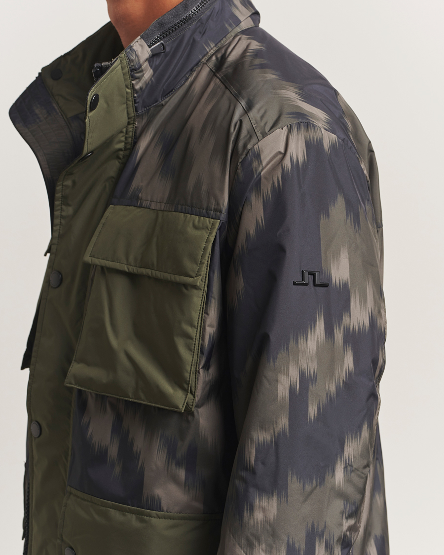 Herren | Jacken | J.Lindeberg | Aiden 2L Padded Printed Field Jacket Wrap Forest