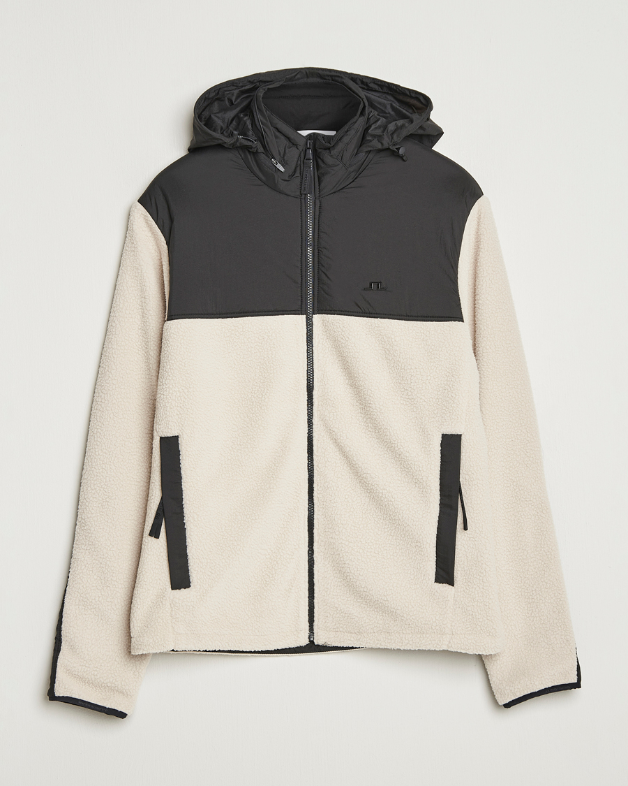 Herren | Pullover | J.Lindeberg | Provo Pile Hooded Full Zip Moonbeam