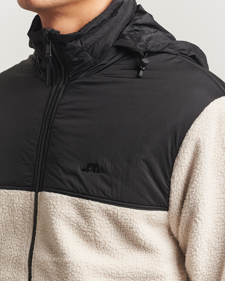 Herren | Pullover | J.Lindeberg | Provo Pile Hooded Full Zip Moonbeam