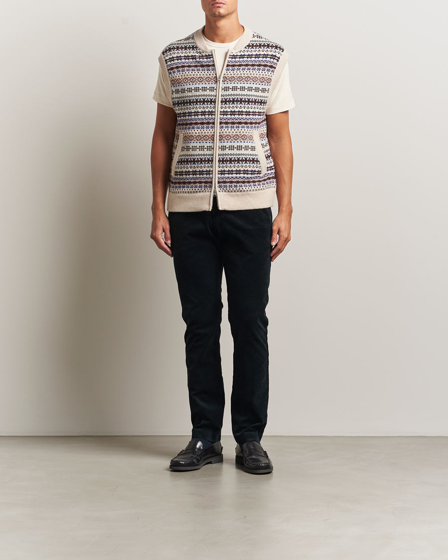 Herren | Pullover | NN07 | Robbie Fairisle Full Zip Vest Multi