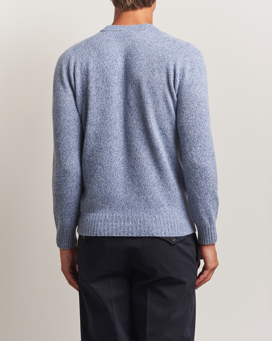 Herren | Pullover | Altea | Wool/Cashmere Crew Neck Sweater Light Blue Melange