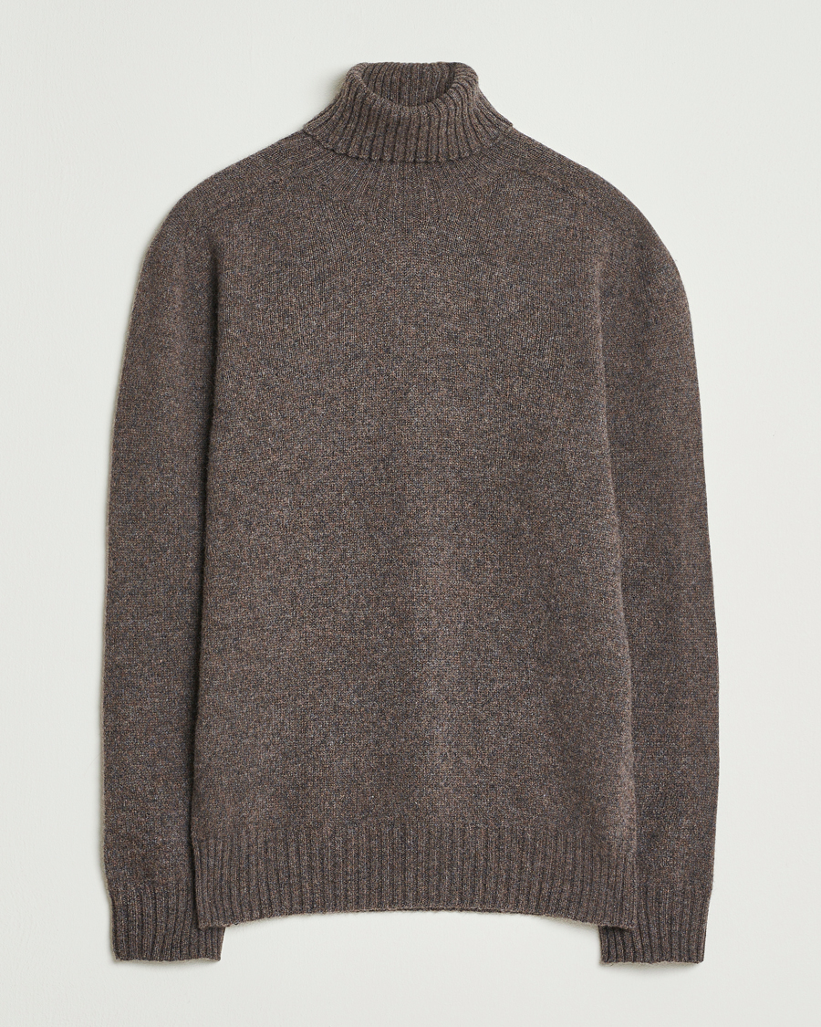 Herren | Pullover | Altea | Wool/Cashmere Rollneck Dark Brown Melange